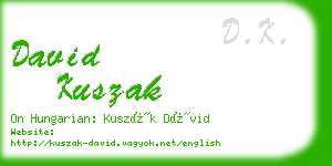 david kuszak business card